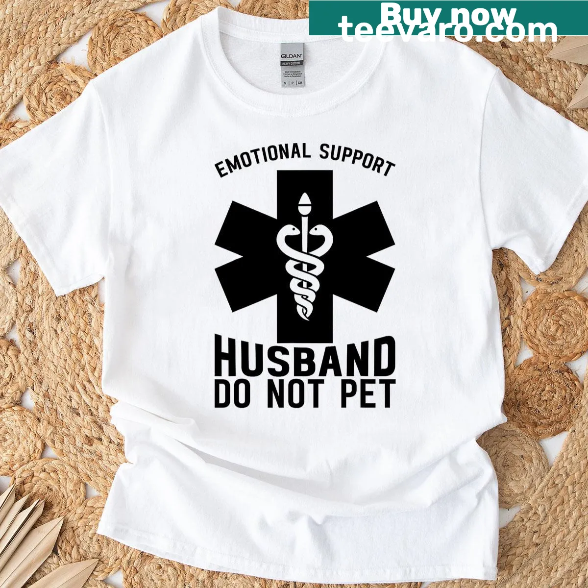 Funny t-shirt with 'Pet Not Do' phrase for husbands — on a men's t-shirt