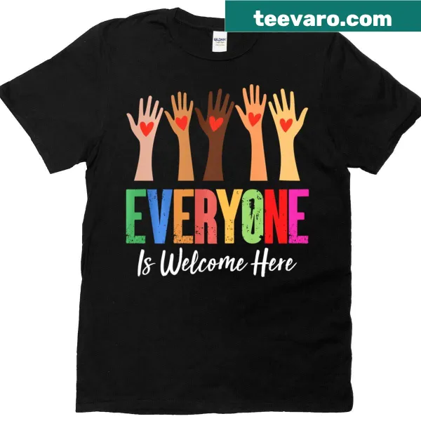 T-shirt for Idaho teachers with 'Everyone Is Welcome Here' text