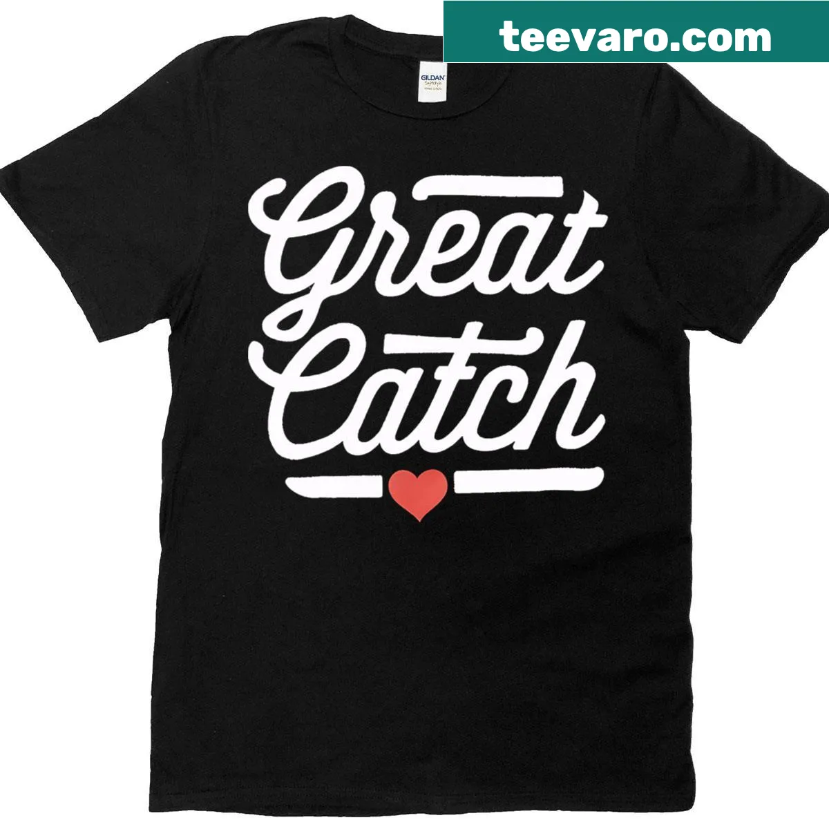 Charming t-shirt celebrating fishing with a phrase about great catches. — on a men's t-shirt