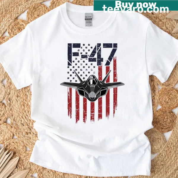 Distressed vintage F-47 fighter jet graphic t-shirt