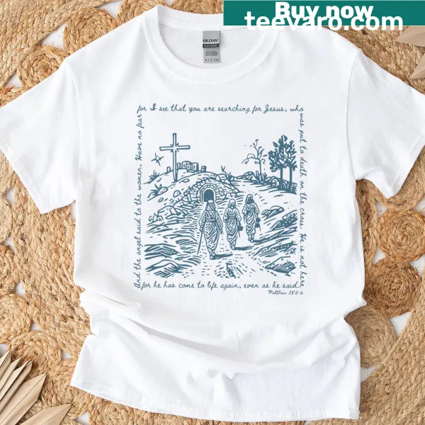 Good Friday and Easter T-shirt with 'He Is Risen' text