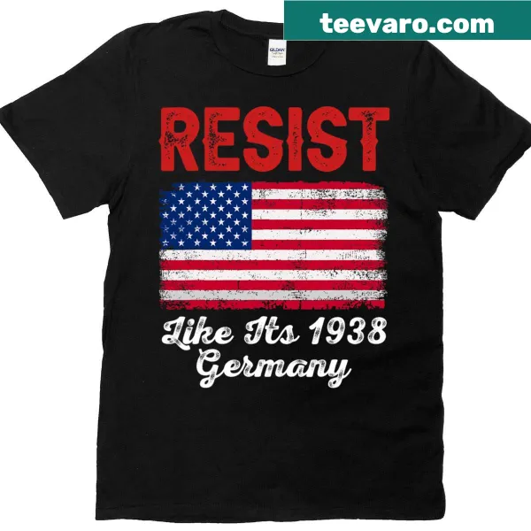 Bold typography T-shirt with historic message about resisting like in 1938