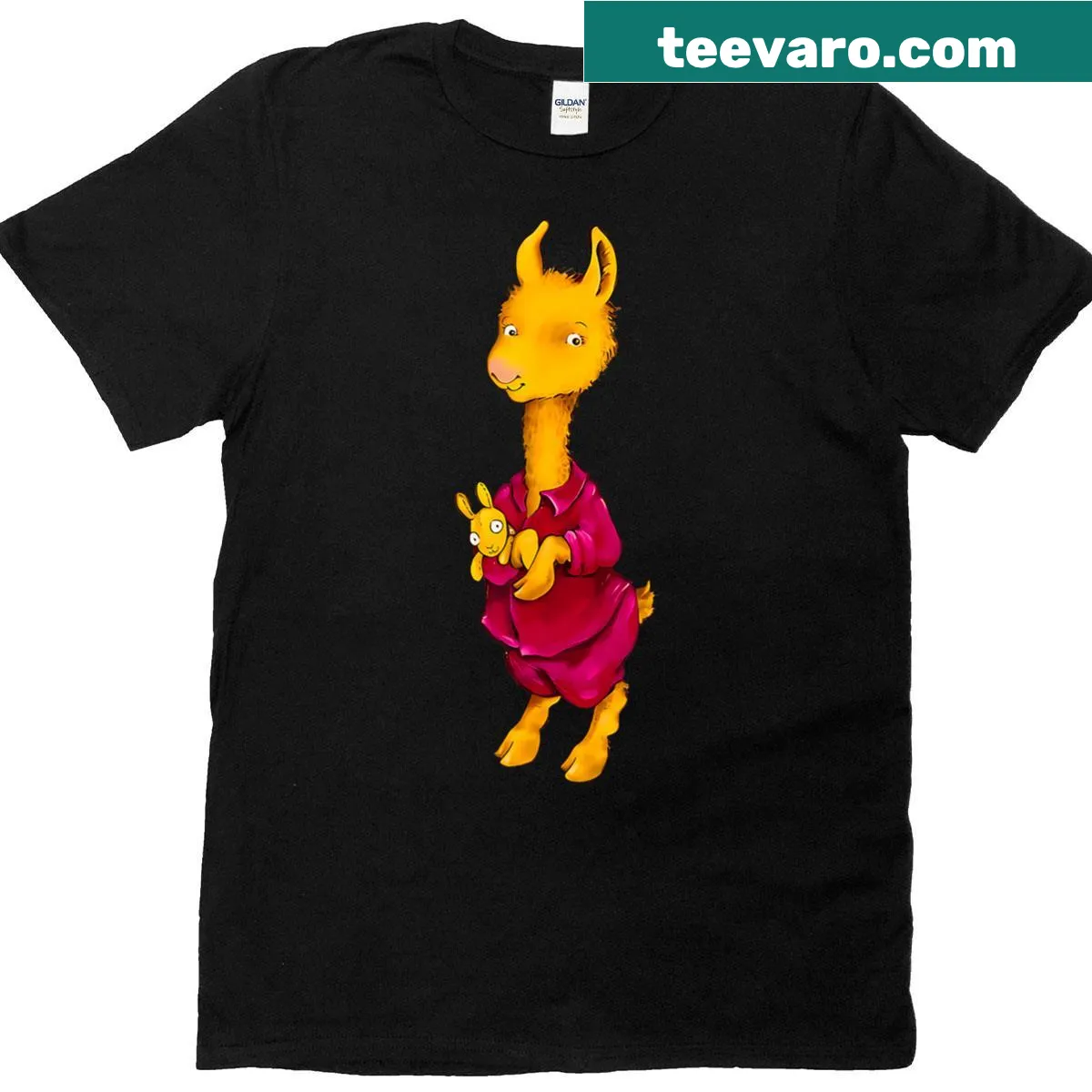 Cute llama graphic shirt designed for kids — on a men's t-shirt