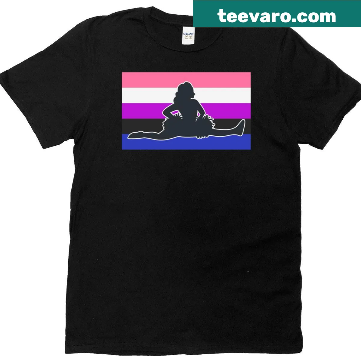 Cheerleader accessories t-shirt for LGBTQ pride — on a men's t-shirt