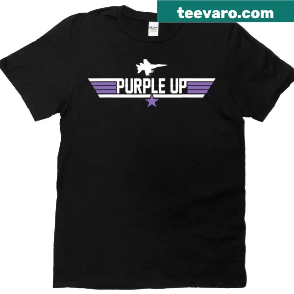 Kids t-shirt celebrating Month of the Military Child with Purple Up text