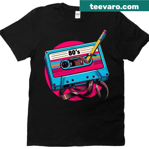Retro T-shirt featuring cassette tape and mixtape graphic