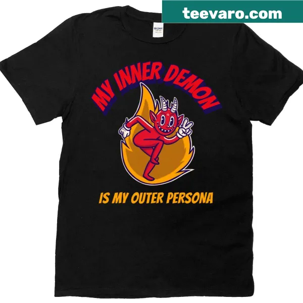 Edgy T-shirt featuring 'My Demon Inner Is Classic, Persona Outer' text