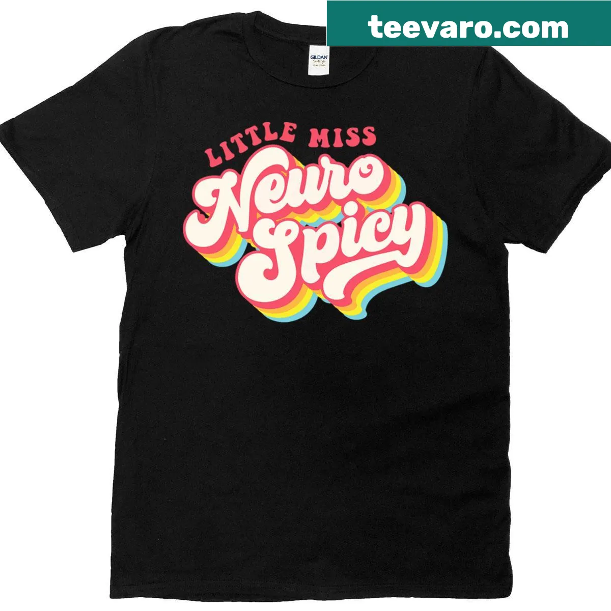 Typography design promoting neurodiversity and mental health awareness — on a men's t-shirt