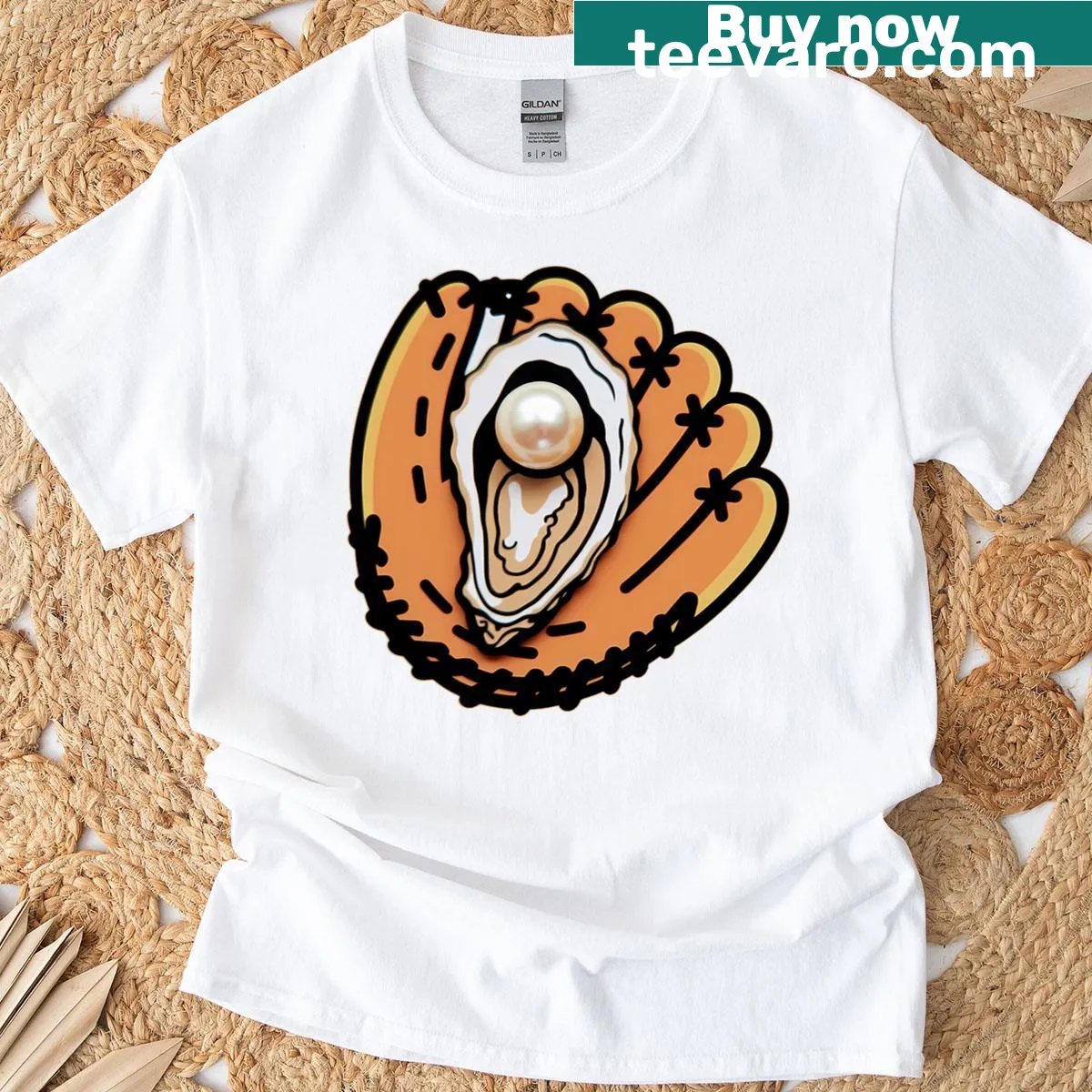 Emblematic T-shirt for Oyster Chesapeake Catchers Baseball — on a men's t-shirt