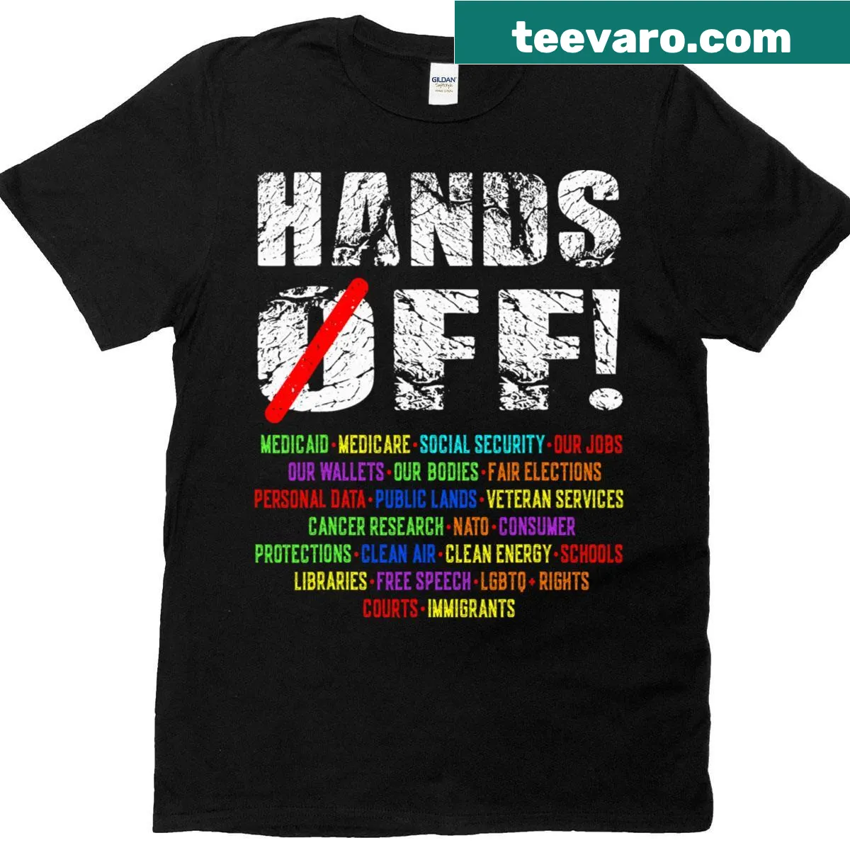 Bold protest T-shirt with the message about saving democracy and social security — on a men's t-shirt