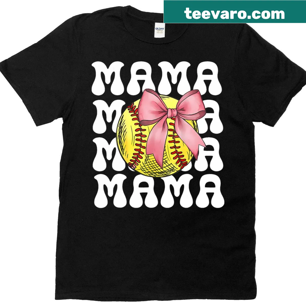 Softball Mom t-shirt with bold text design and playful elements — on a men's t-shirt