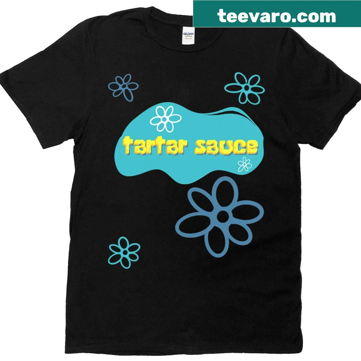 Graphic T-shirt featuring the phrase 'Tartar Sauce' in a playful font — on a men's t-shirt