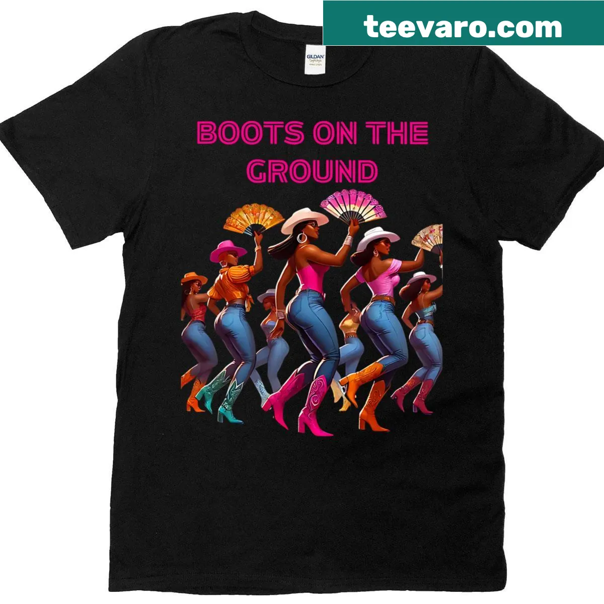 Cute T-shirt with love boot graphic celebrating country lifestyle. — on a men's t-shirt