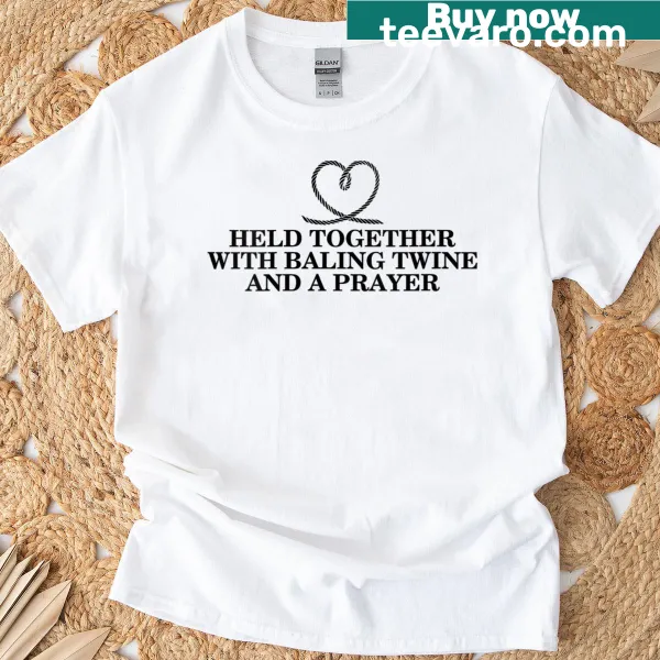 Funny V-neck T-shirt with humorous faith-related saying.