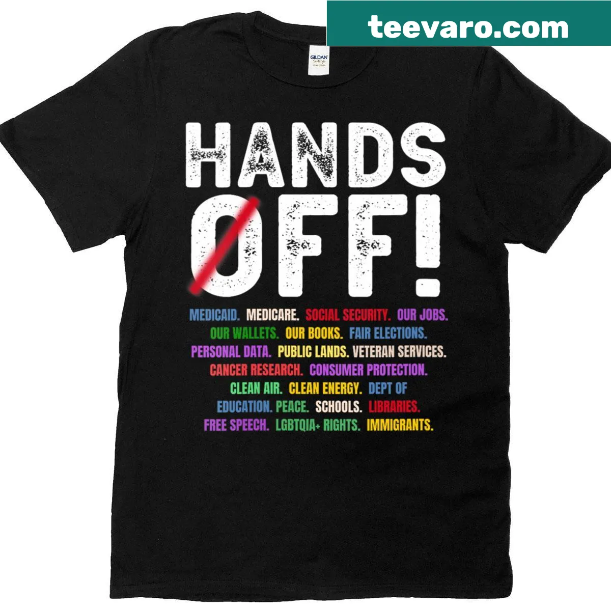 Protest-themed V-neck T-shirt regarding Social Security Medicare — on a men's t-shirt