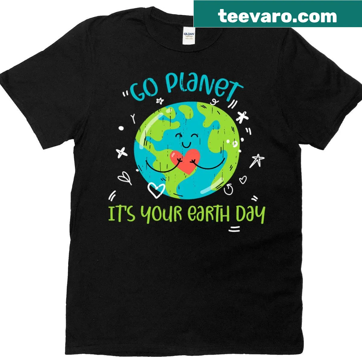 T-shirt promoting Earth Day with the message 'Your Planet Go Girl' — on a men's t-shirt