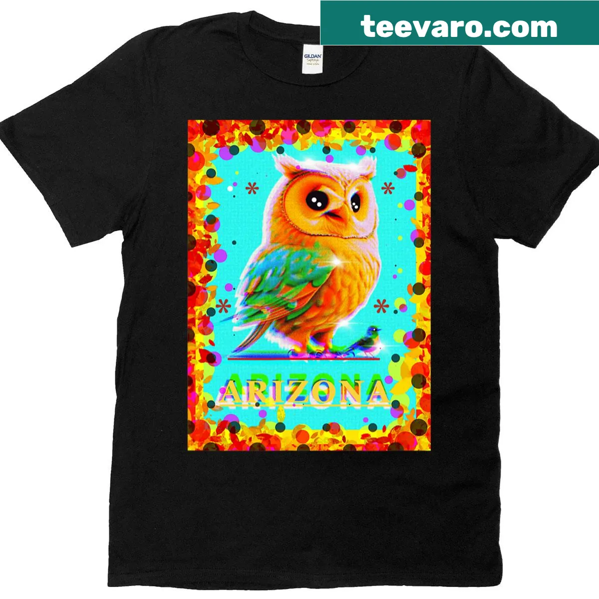 T-shirt featuring an illustration of wild birds from Arizona — on a men's t-shirt