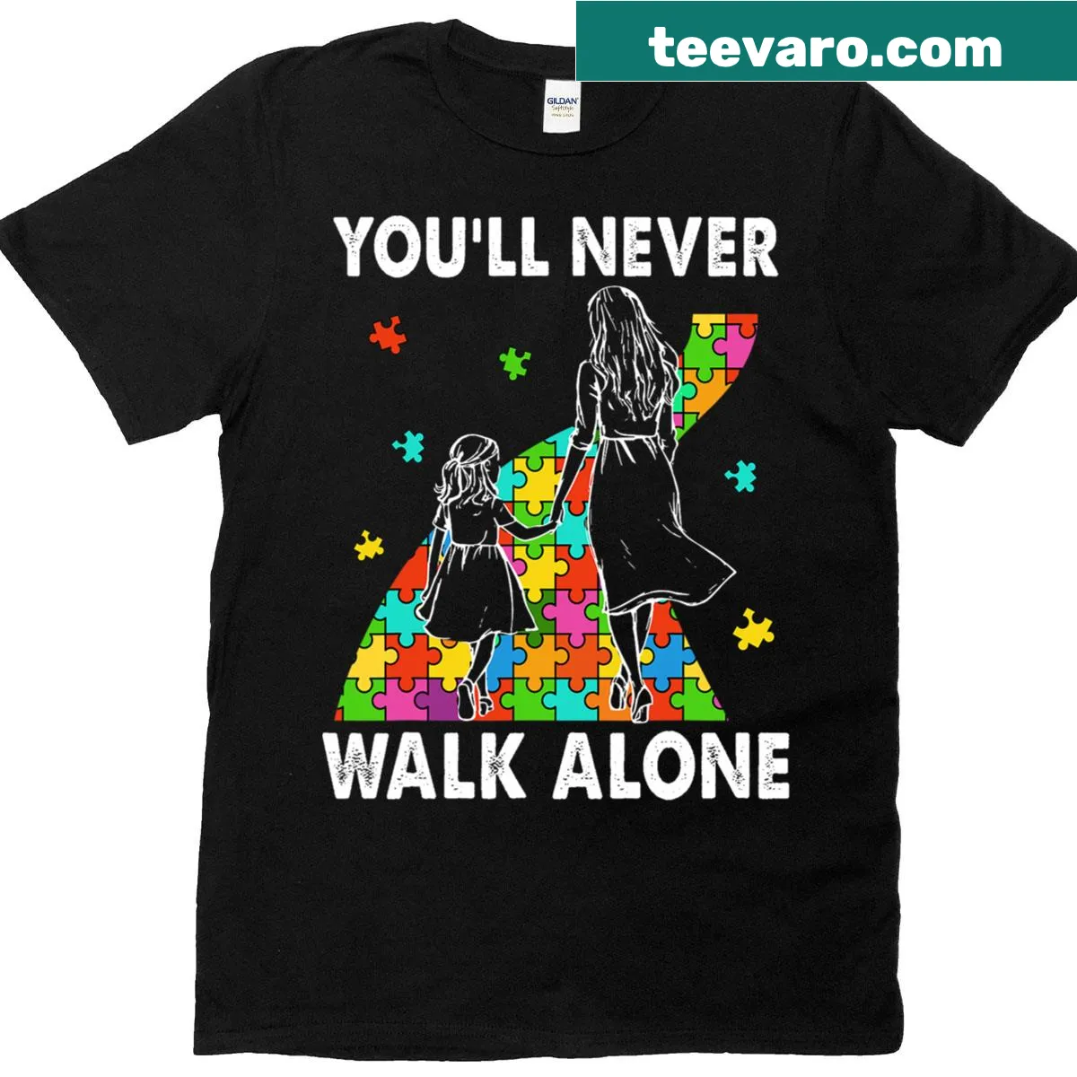 Heartfelt Autism Support T-shirt for mom and daughter — on a men's t-shirt