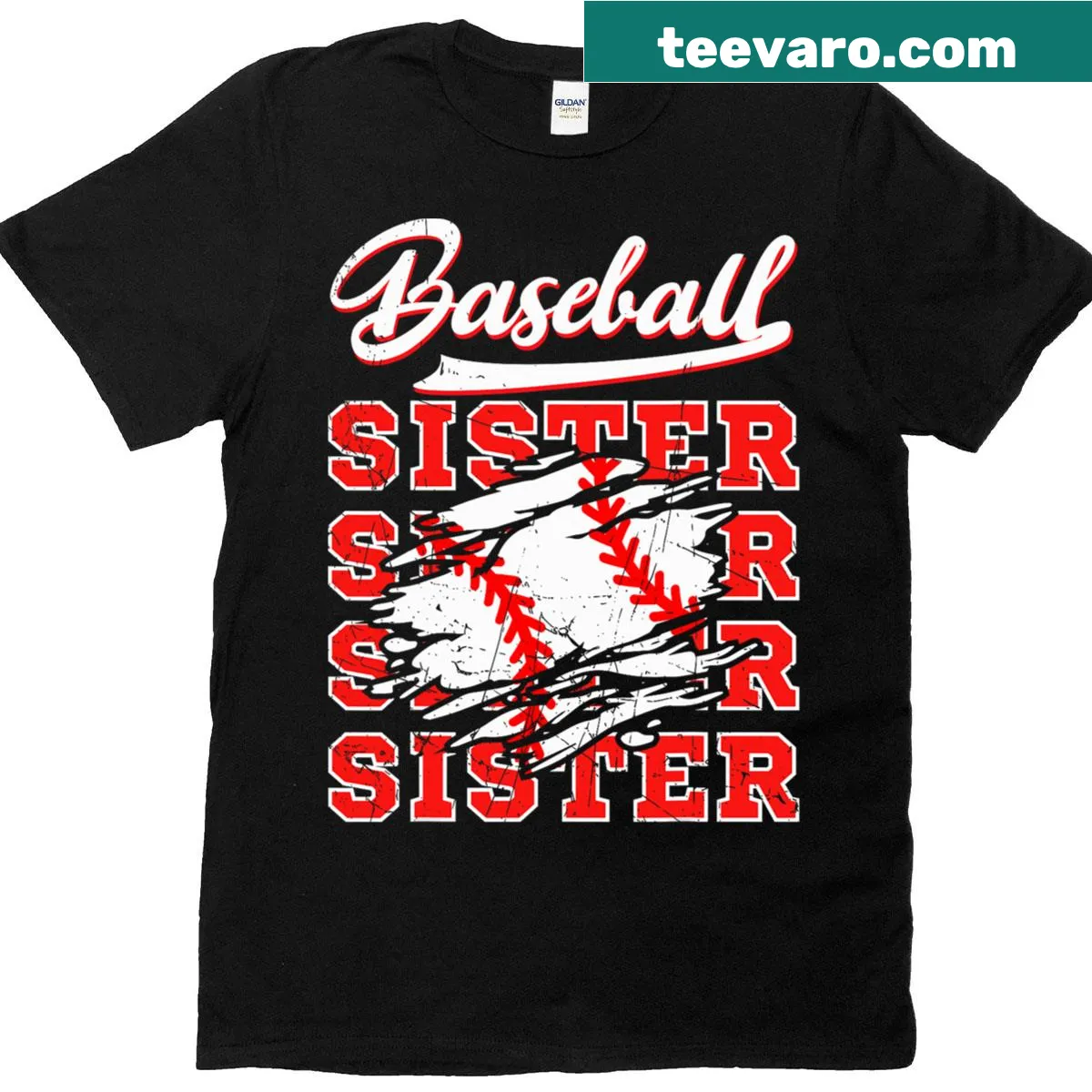 Playful T-shirt for sisters on Mother's Day with baseball graphics — on a men's t-shirt