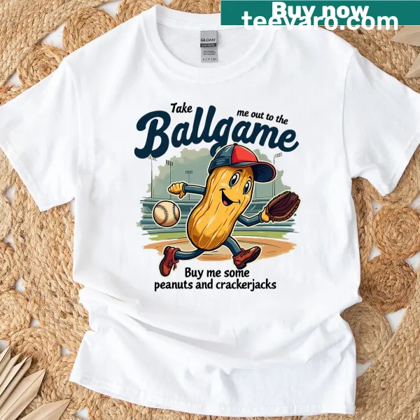 Baseball-themed T-shirt with 'Take Me Out To Game' phrase