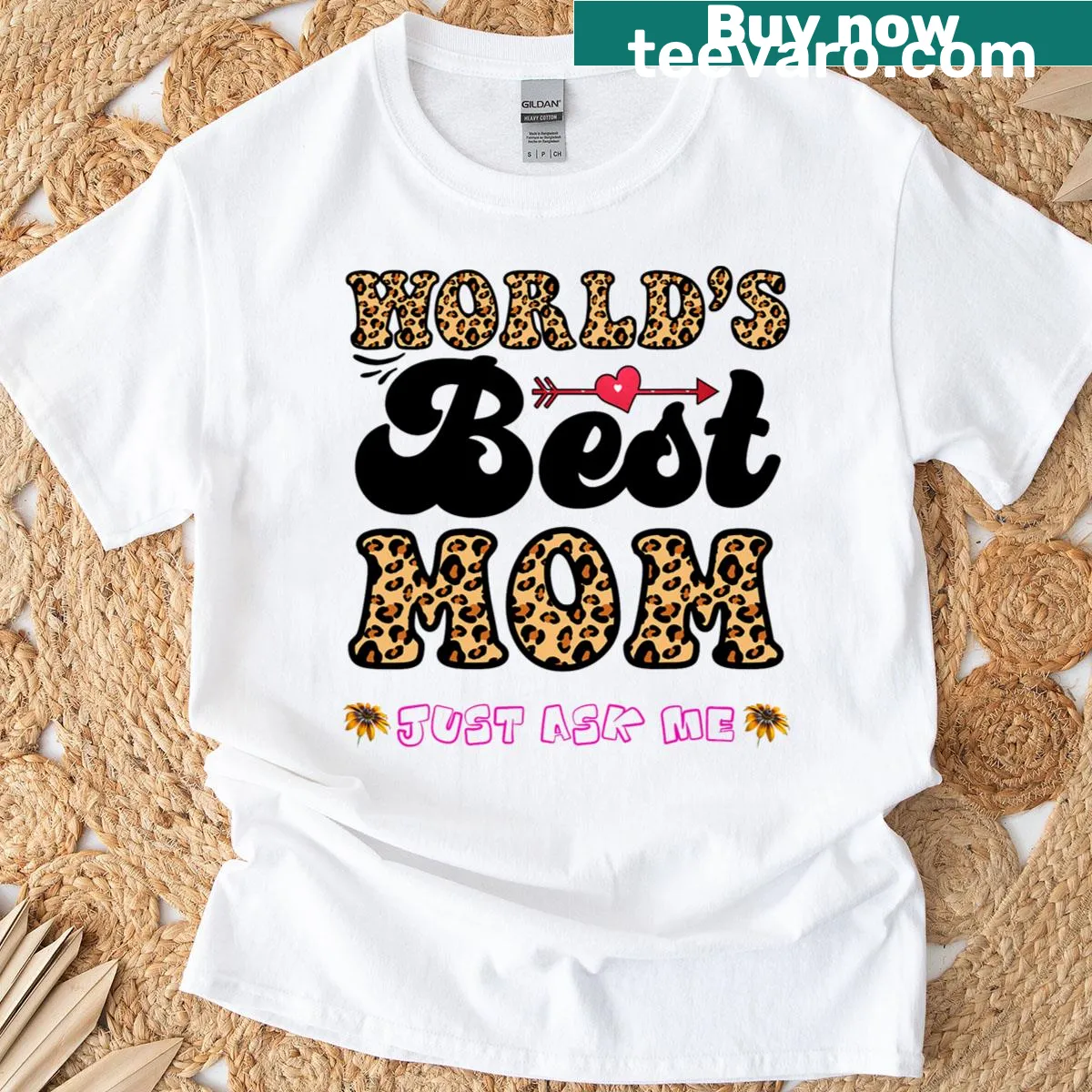 T-shirt declaring Best Moms World for everyday wear — on a men's t-shirt