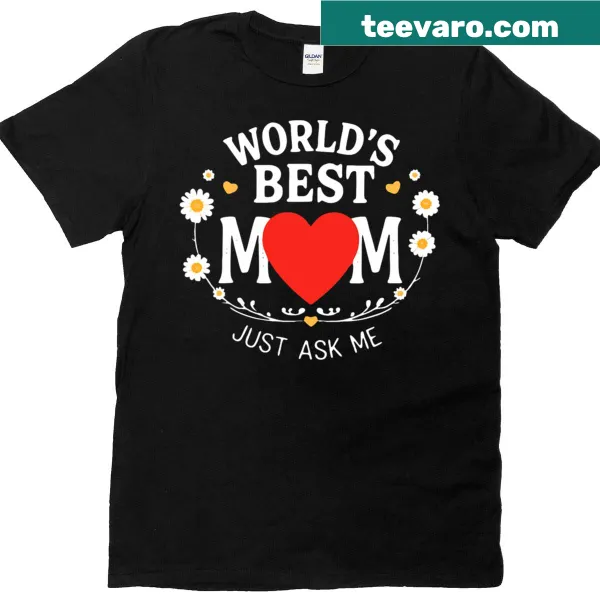 Funny t-shirt declaring Best Worlds Mom with playful typography