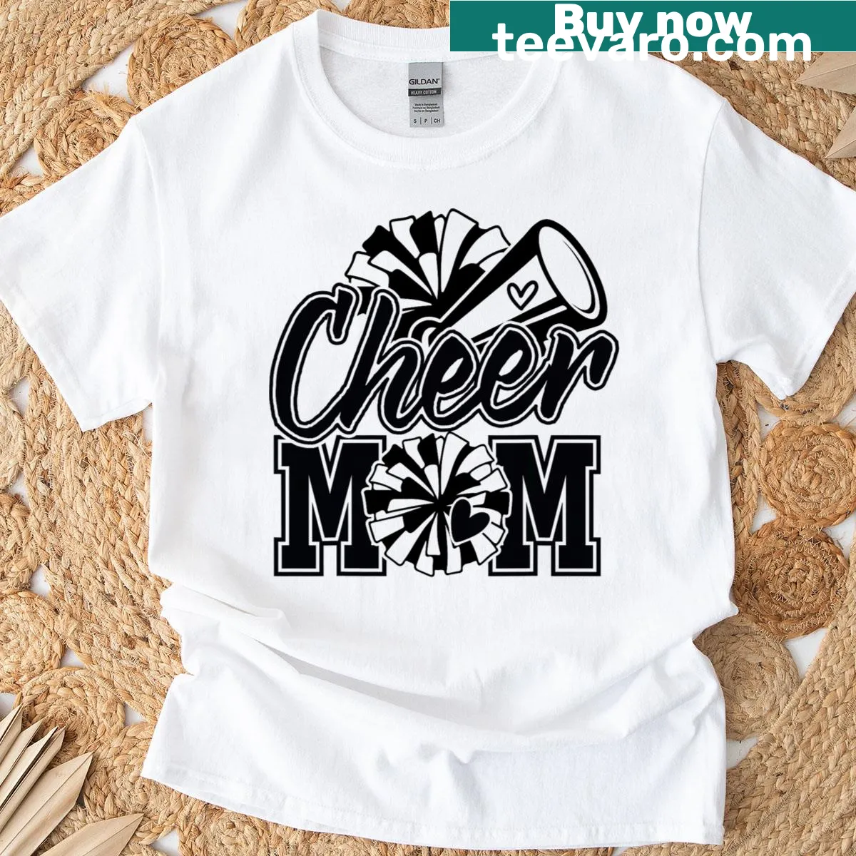 T-shirt for cheer moms stating Biggest Fan Cheer Mom — on a men's t-shirt