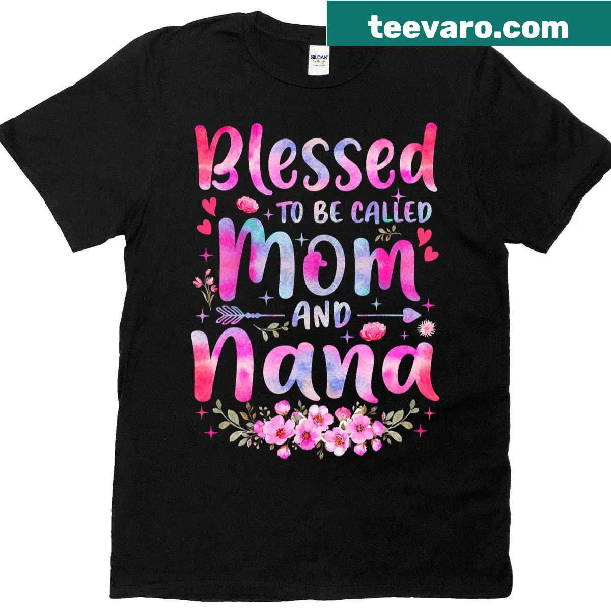 Floral illustrated t-shirt celebrating being called Mom — on a men's t-shirt