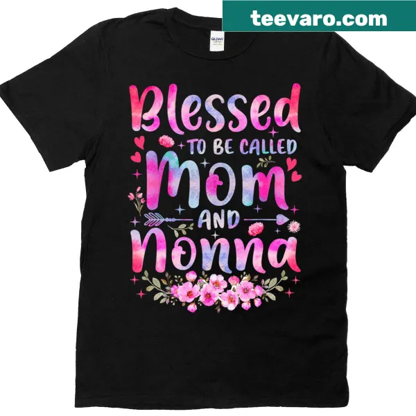 Floral design t-shirt saying Blessed To Be Called Mom Nonna for Mother's Day