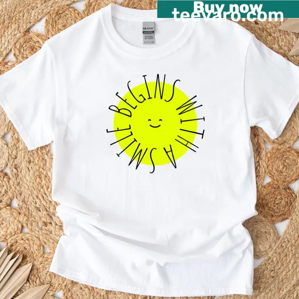 Cheerful friendship-themed t-shirt with smile graphics