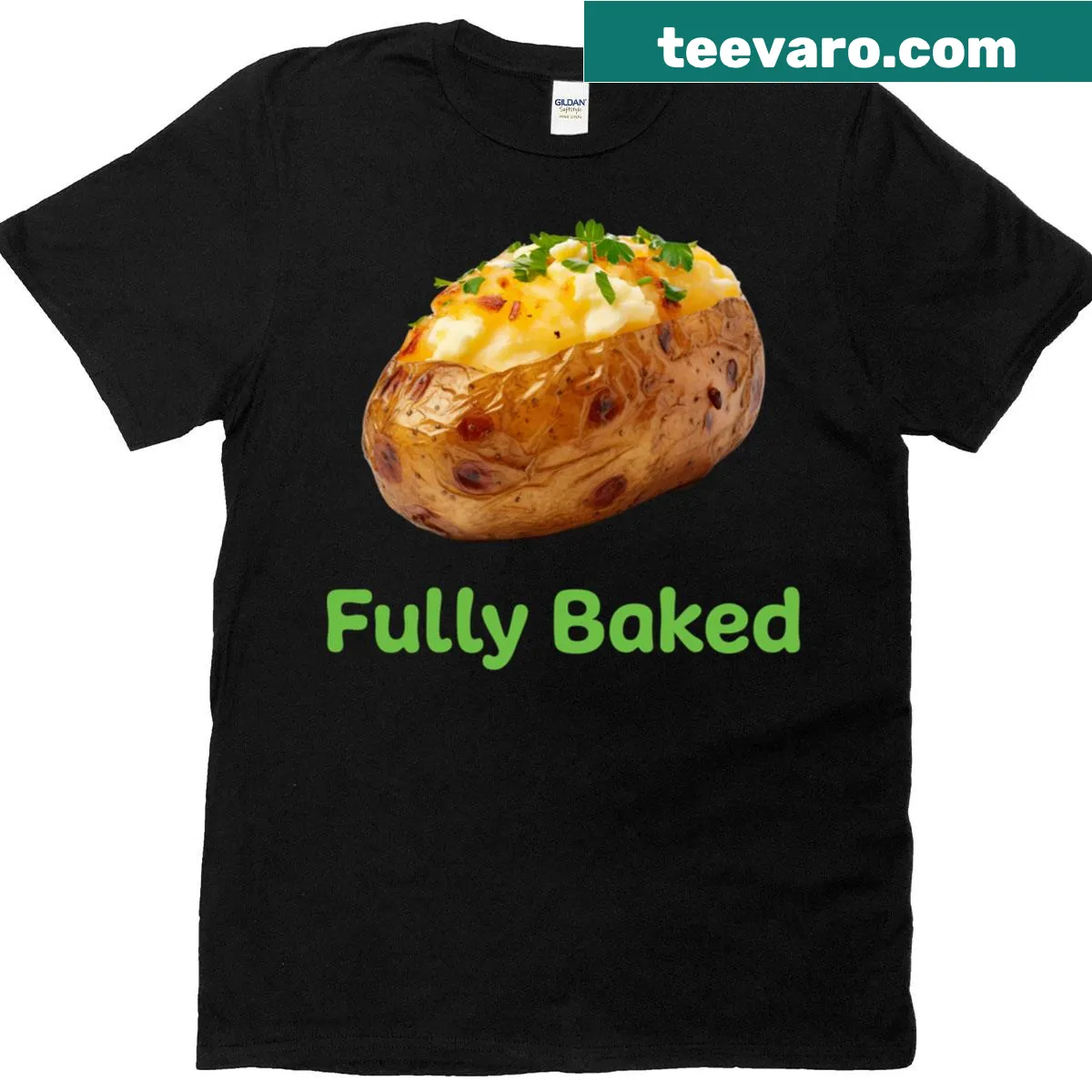 Funny text graphic saying 'Fully Baked' on a T-shirt — on a men's t-shirt