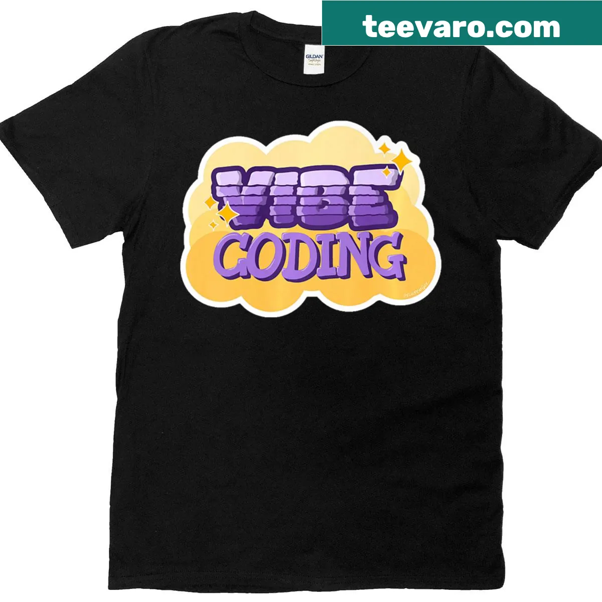 Playful typography design on a coding-themed t-shirt. — on a men's t-shirt