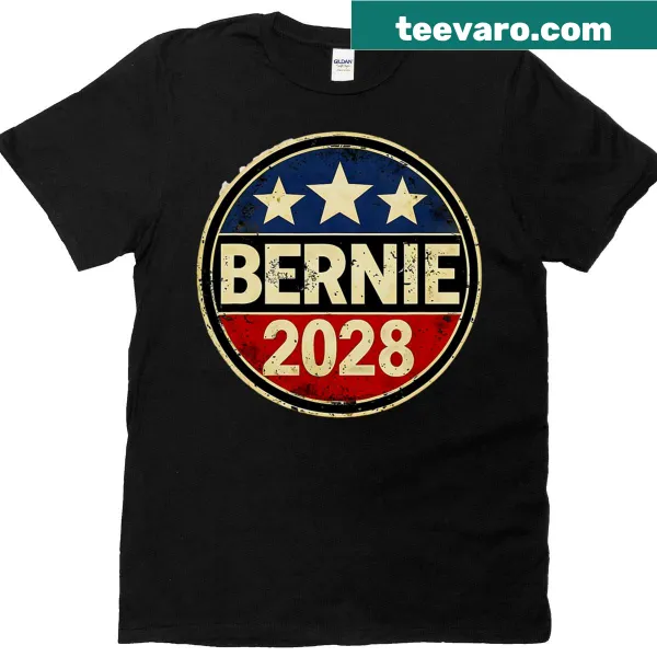 Typography t-shirt supporting Bernie Sanders and democracy