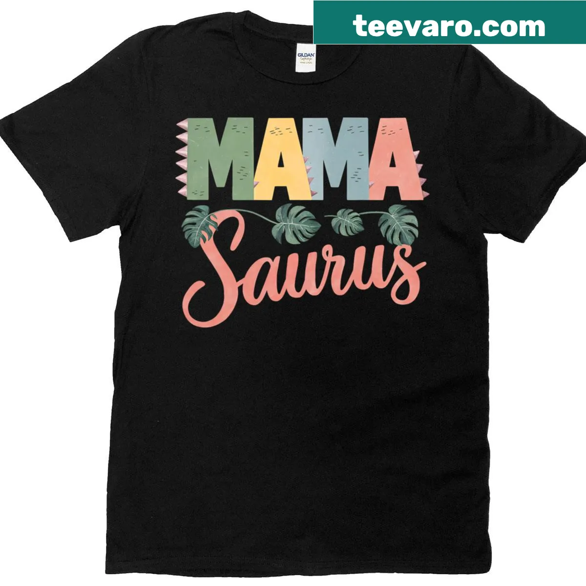 Cute dinosaur graphic T-shirt for moms with funny text — on a men's t-shirt