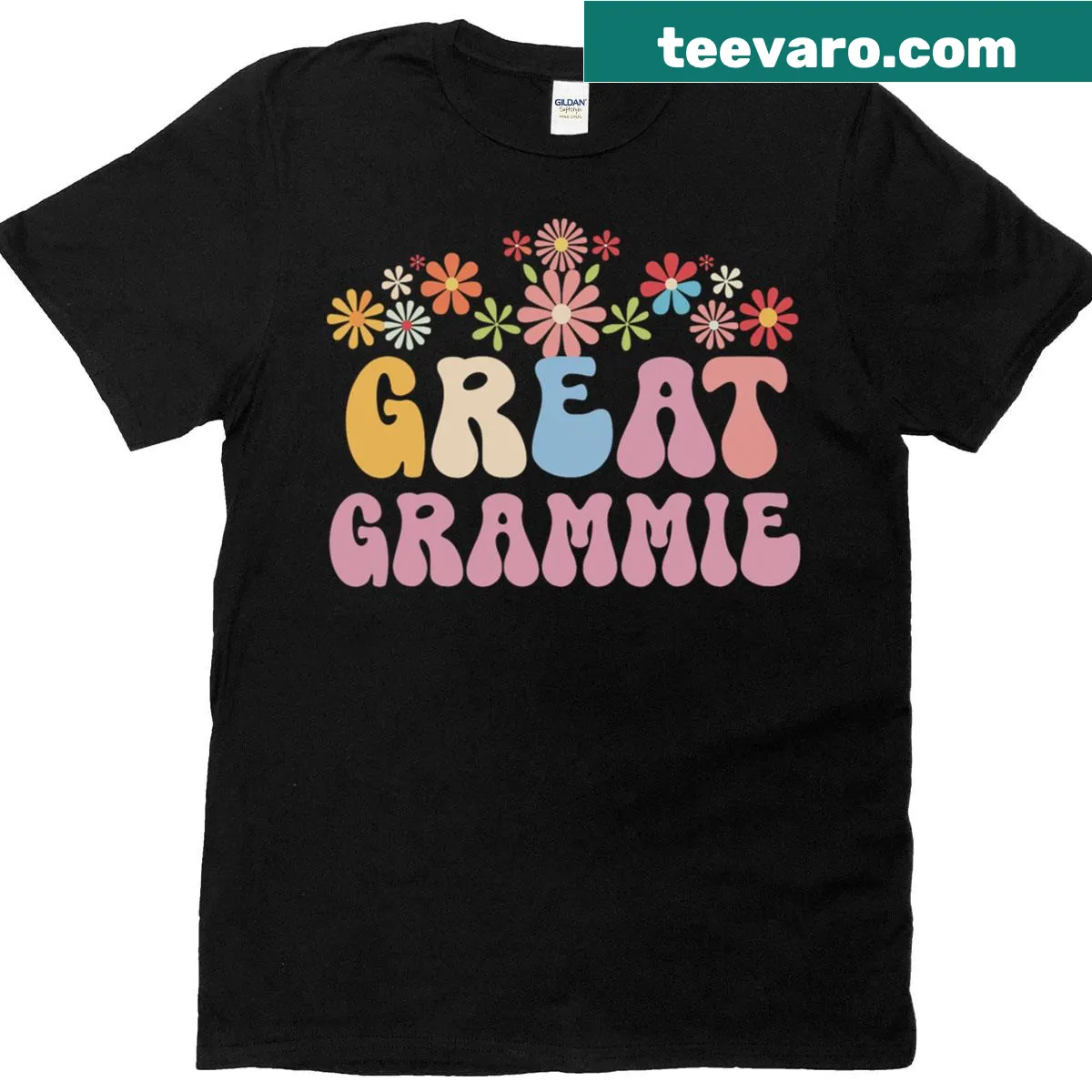 Groovy Mother's Day t-shirt for Great Grammie with floral design — on a men's t-shirt