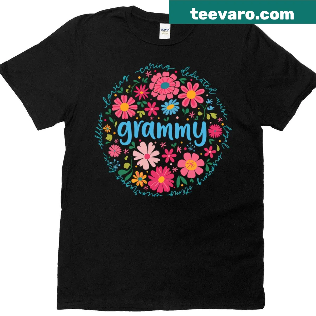 T-shirt with 'Grammy' and wildflower design for Mother's Day — on a men's t-shirt