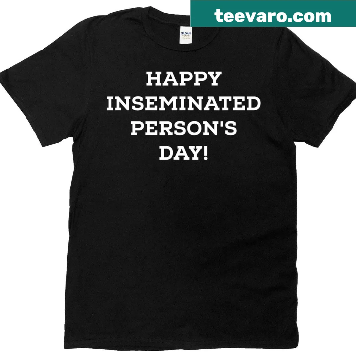 T-shirt celebrating motherhood with the phrase 'Inseminated Happy Moms' — on a men's t-shirt