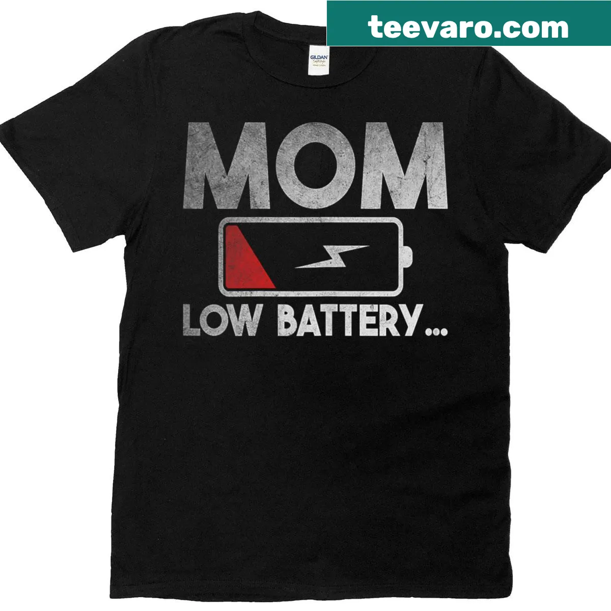 Humorous typography t-shirt for tired mothers — on a men's t-shirt