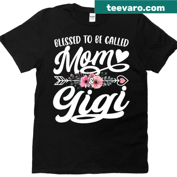 Vintage-style V-neck T-shirt celebrating Mom and Gigi roles