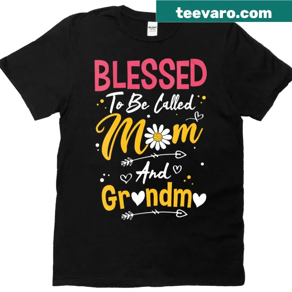 T-shirt celebrating Mom and Grandma with elegant typography