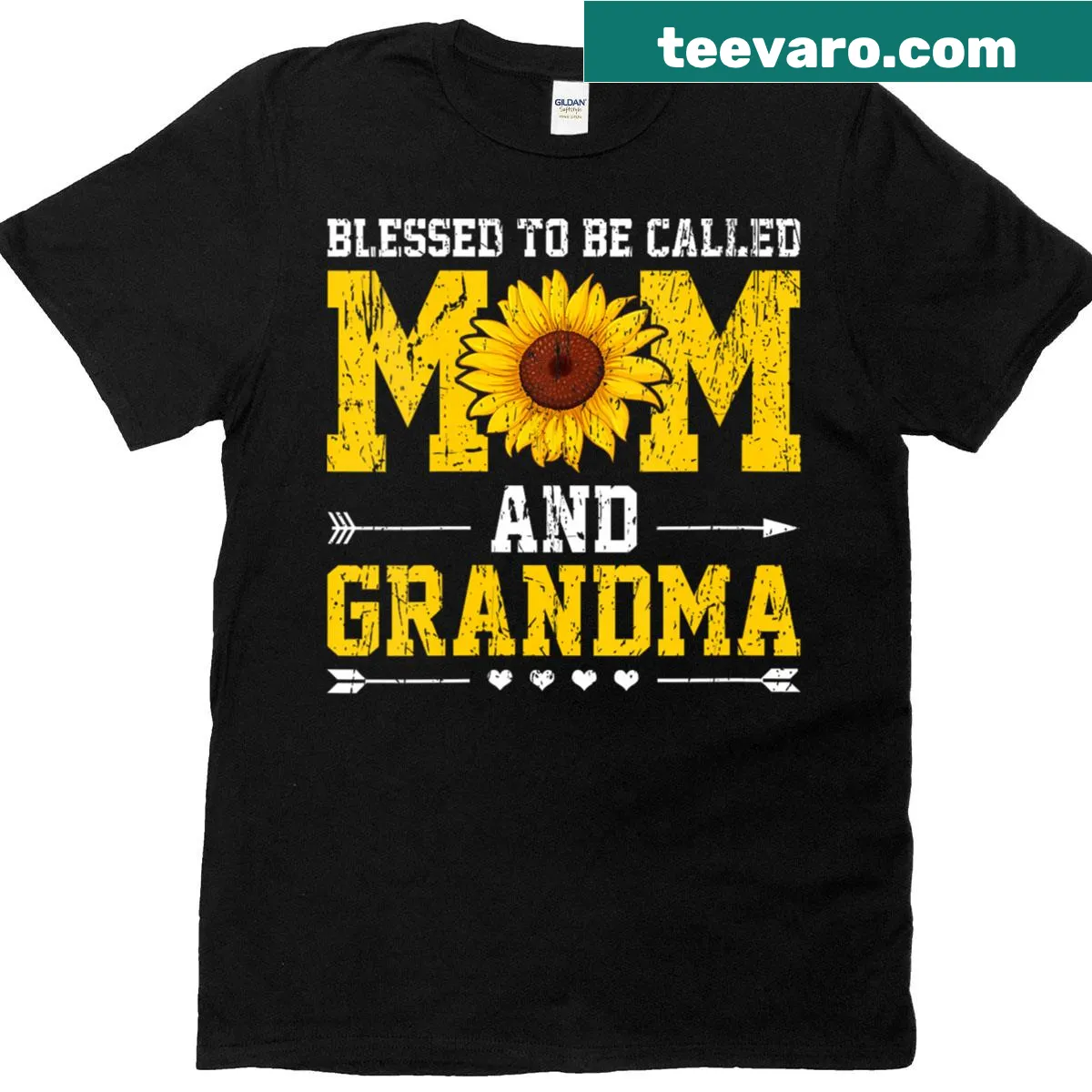 V-neck tee with floral graphics honoring grandmothers. — on a men's t-shirt