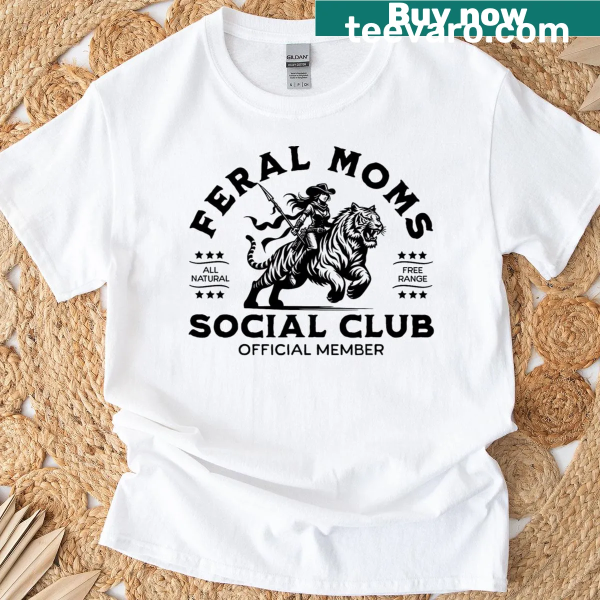 Fun t-shirt with typography celebrating motherhood and wild parenting — on a men's t-shirt