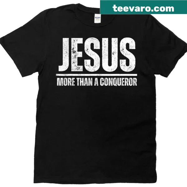 Inspirational T-shirt featuring the phrase More Than Conqueror