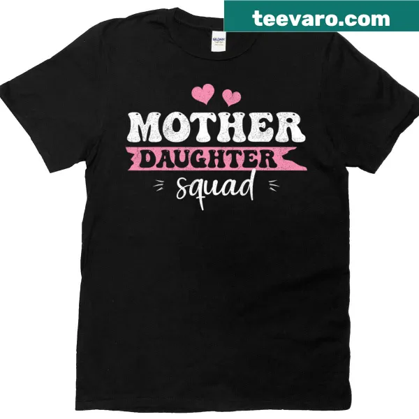 Matching Mommy Squad T-shirts for mother and daughter