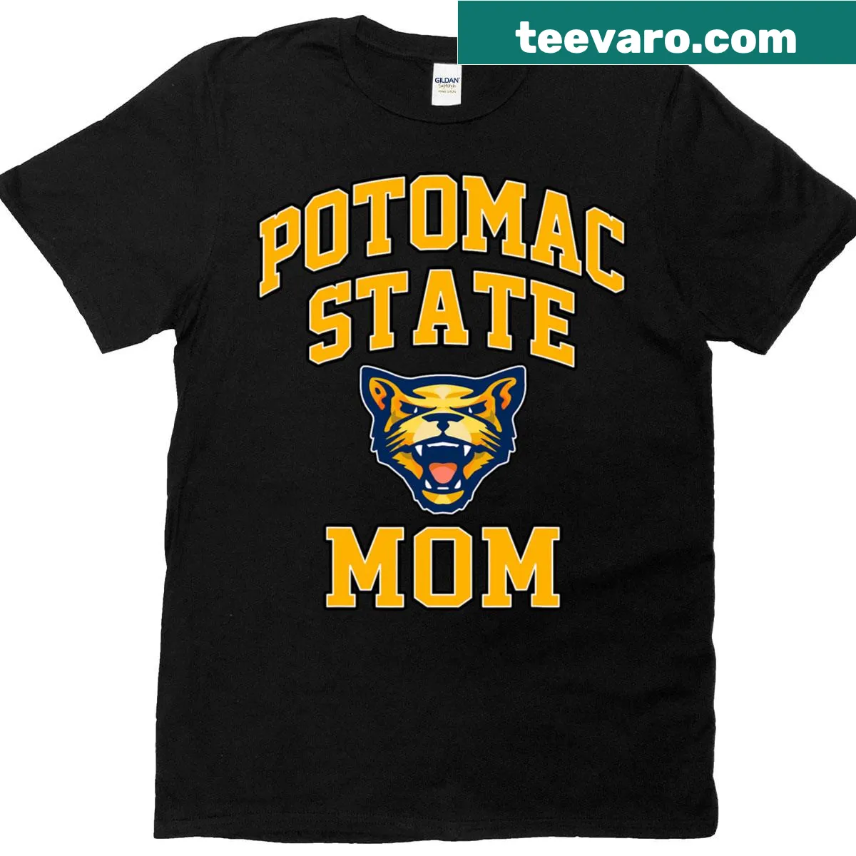 Vintage athletics design featuring Potomac College on a T-shirt — on a men's t-shirt