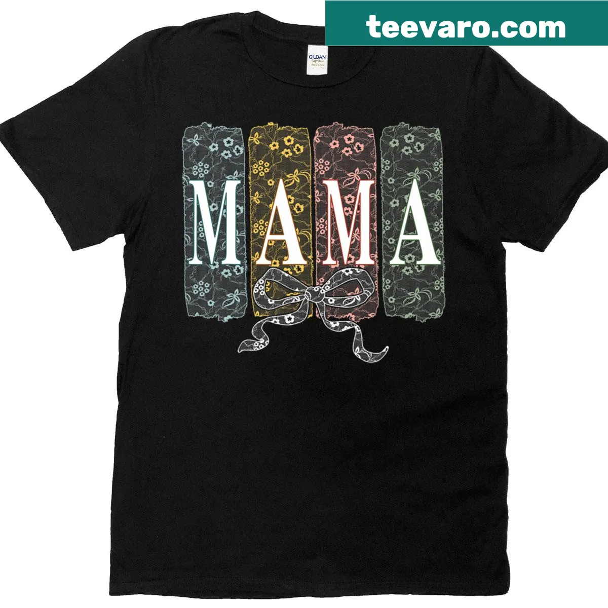 Cute T-shirt with lace bow design for stylish moms — on a men's t-shirt