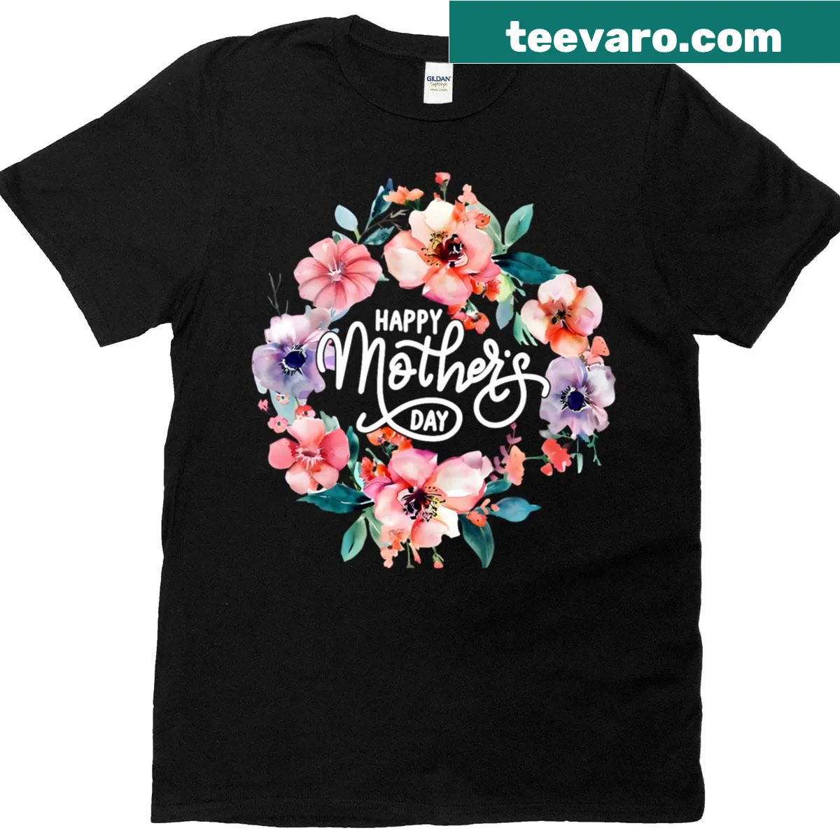 Floral design T-shirt that says 'Happy Grandma' for Mother's Day. — on a men's t-shirt
