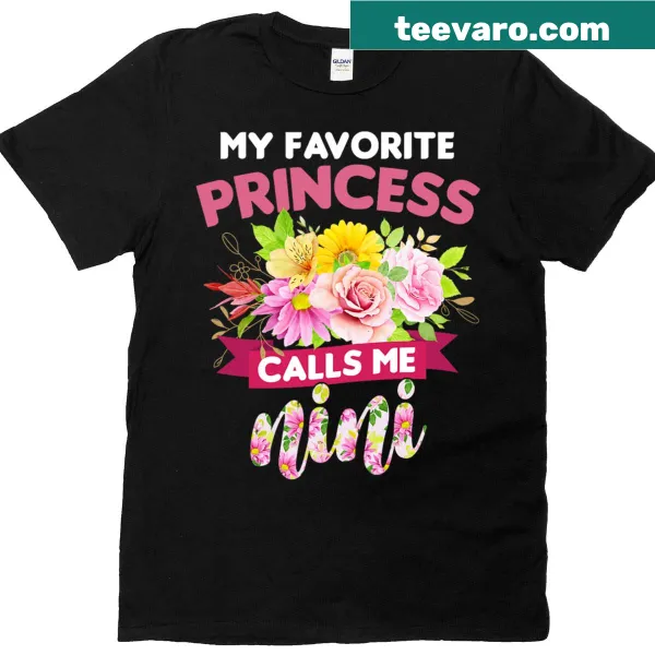 Floral T-shirt featuring 'My Happy Nini Calls' with princess theme