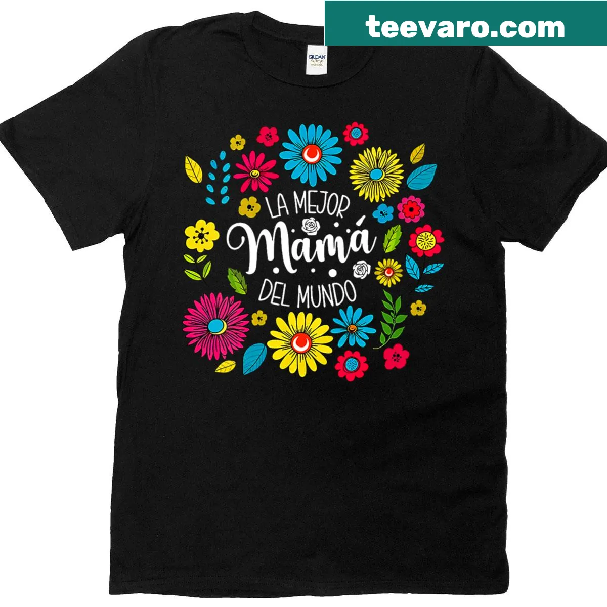Retro Mom T-shirt with floral design for Mother's Day. — on a men's t-shirt