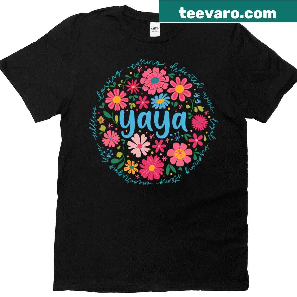 Wildflower T-shirt for Yayas Grandma celebrating Mother's Day. — on a men's t-shirt